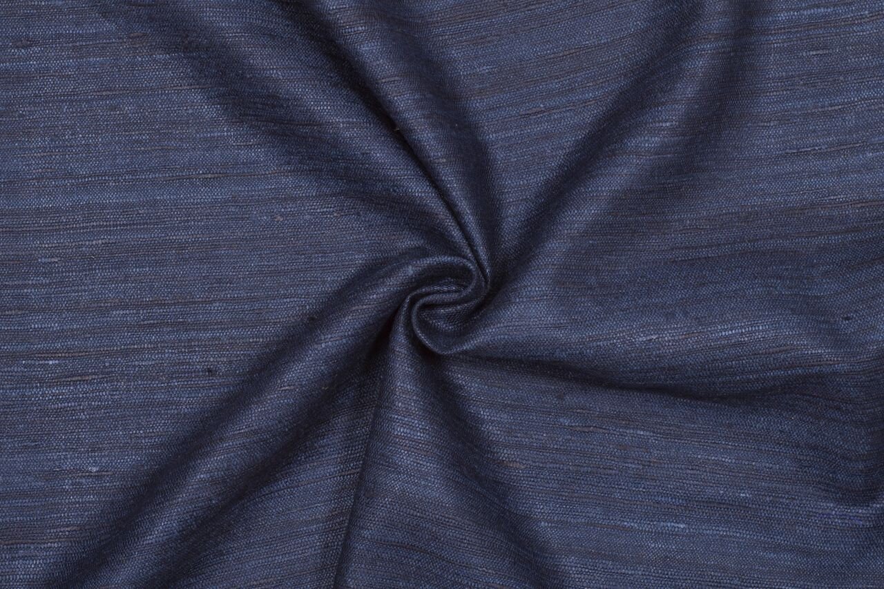 Dark blue silk linen fabric - SARTOR BOHEMIA