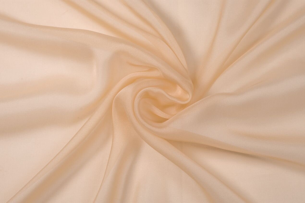 Runway Silks Peach Wide Silk Chiffon Fabric