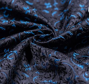 Brocade ornaments, turquoise and black